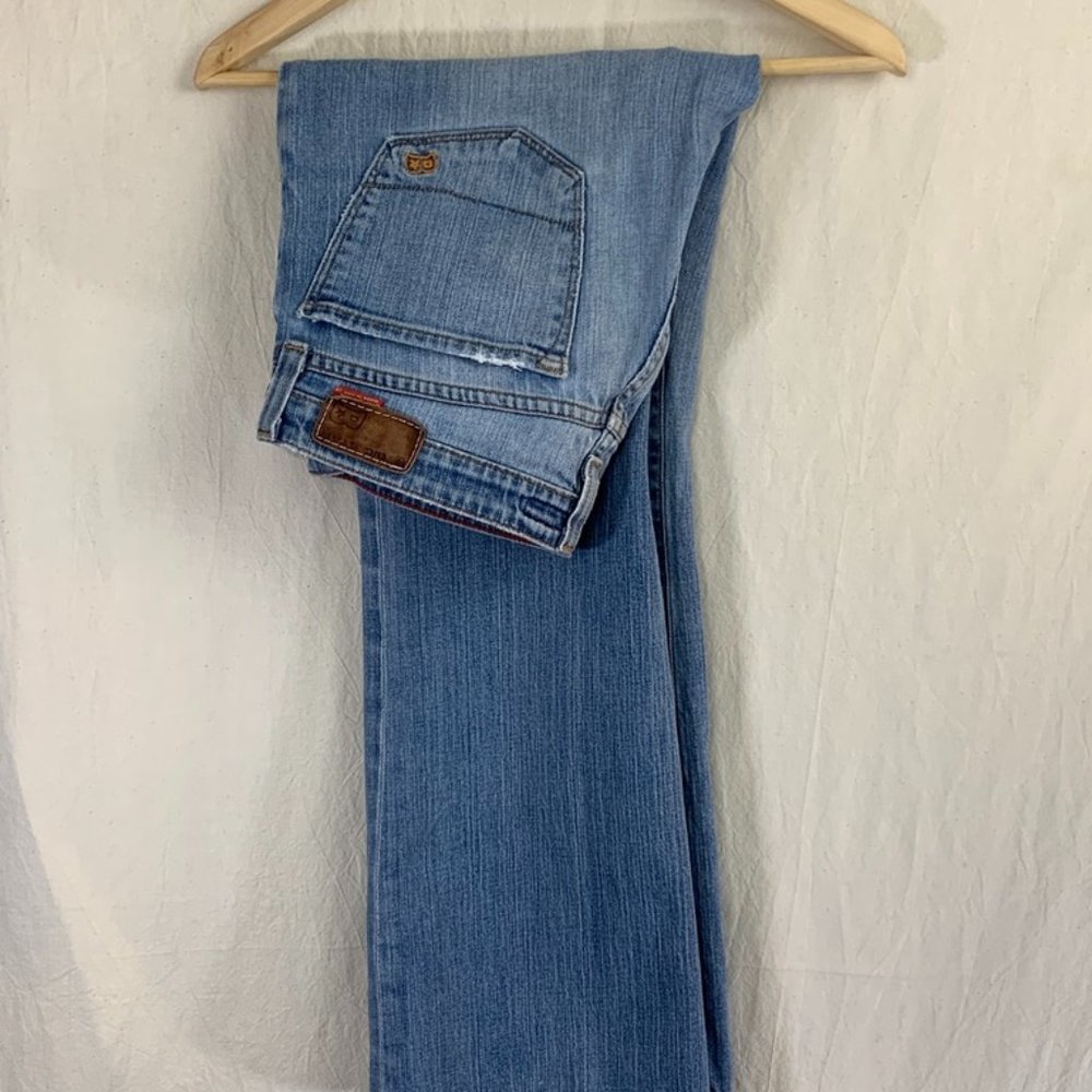 Big Star Bootcut Jean in Medium Indigo Distressed